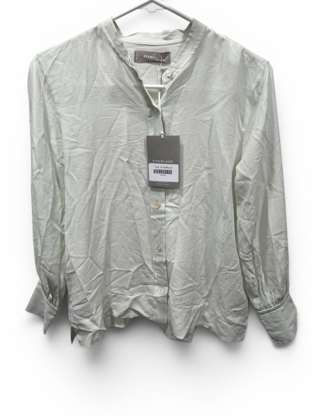Everlane Light Mint Green Button-Up Long Sleeve Top - Picture 2 of 7